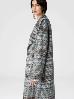 Long coat with sequin appliqué