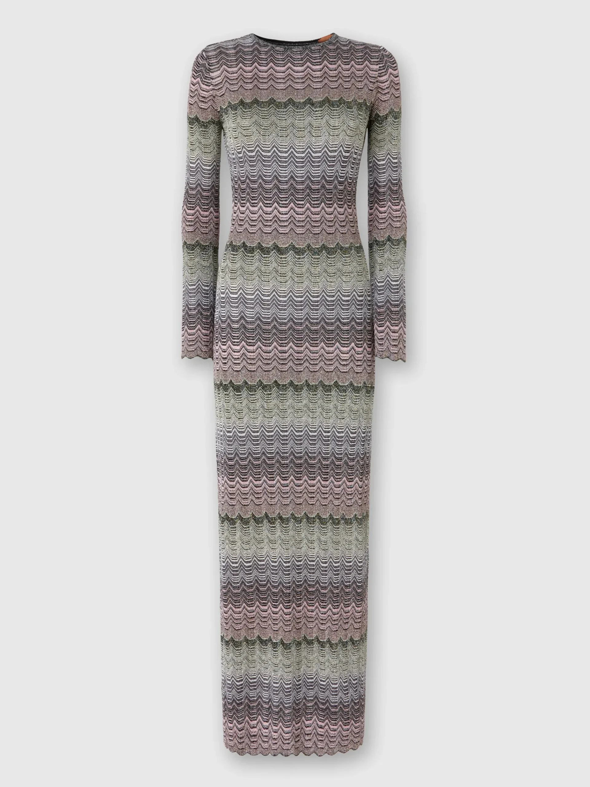 Long dress with lamé Greek motif