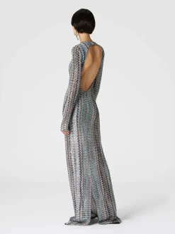 Long dress with sequins and cut-out detail