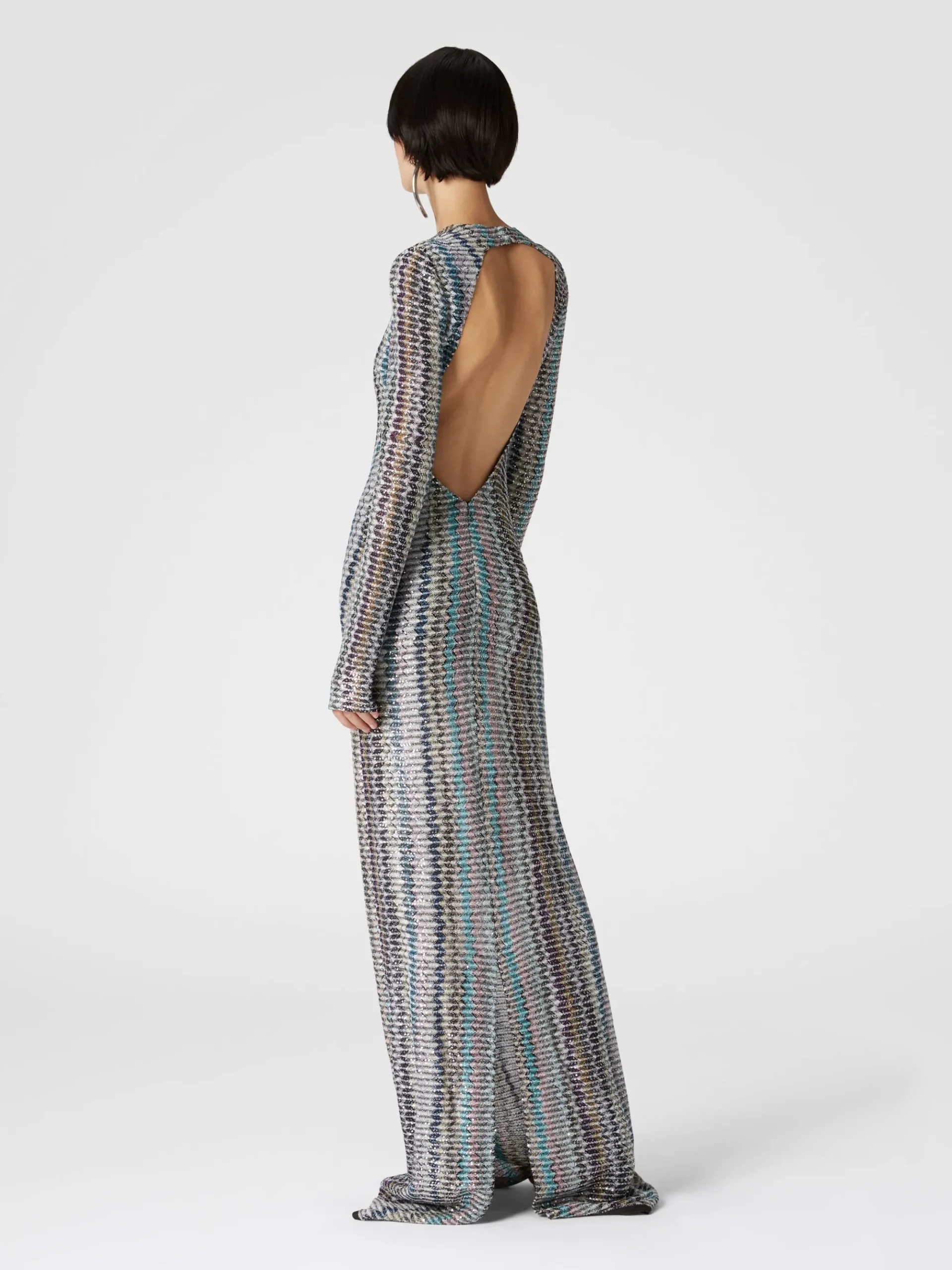 Long dress with sequins and cut-out detail