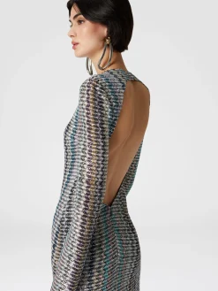 Long dress with sequins and cut-out detail