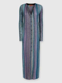 Long ribbed cardigan with sequins