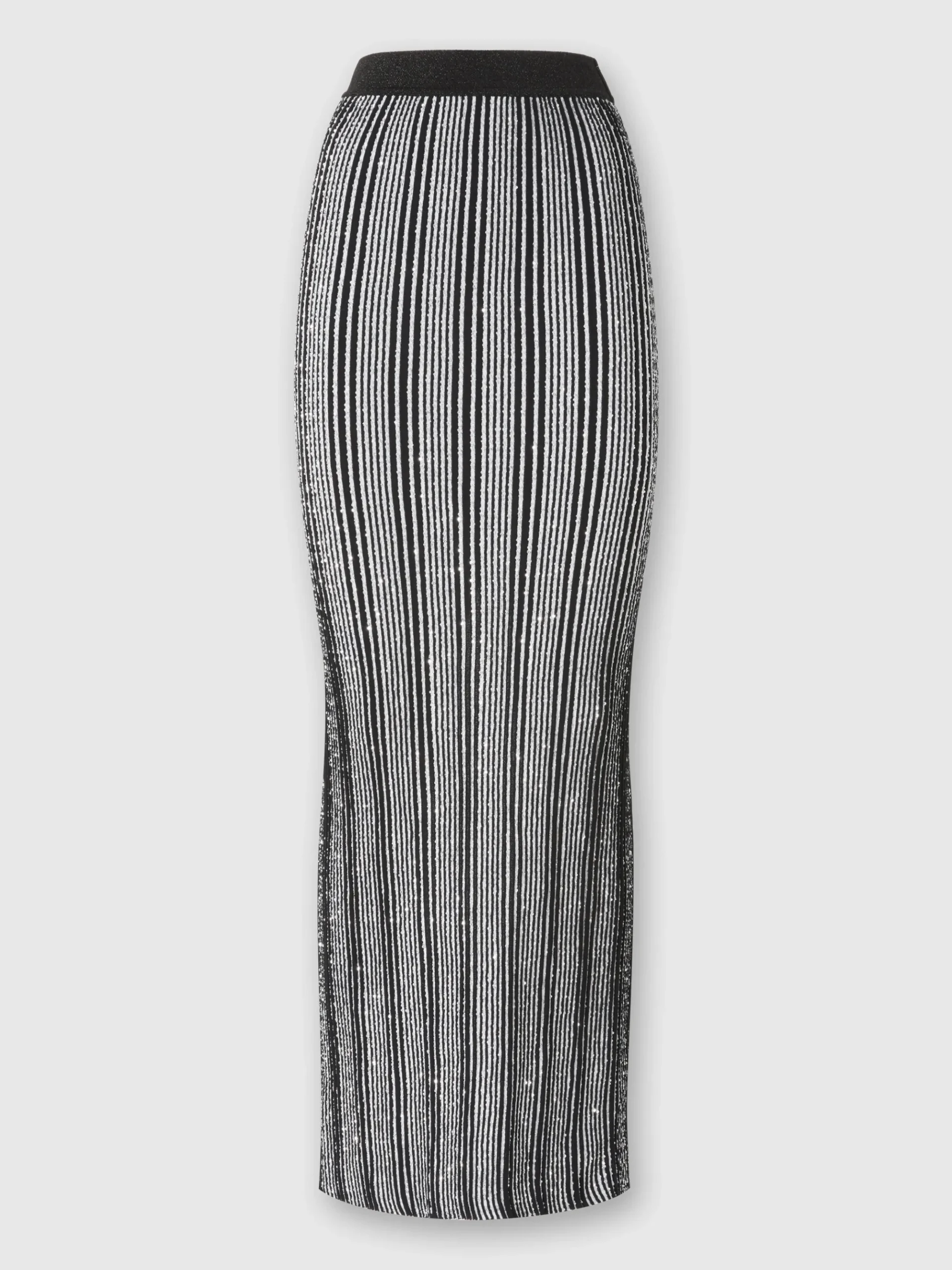 Long ribbed ribbed skirt with sequins