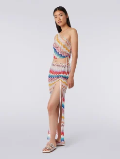 Long wrap-around wave motif skirt