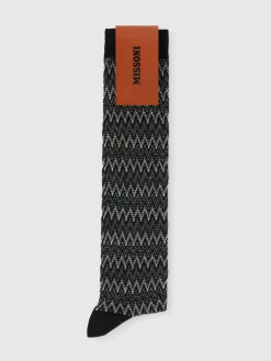 Long zig zag cotton socks