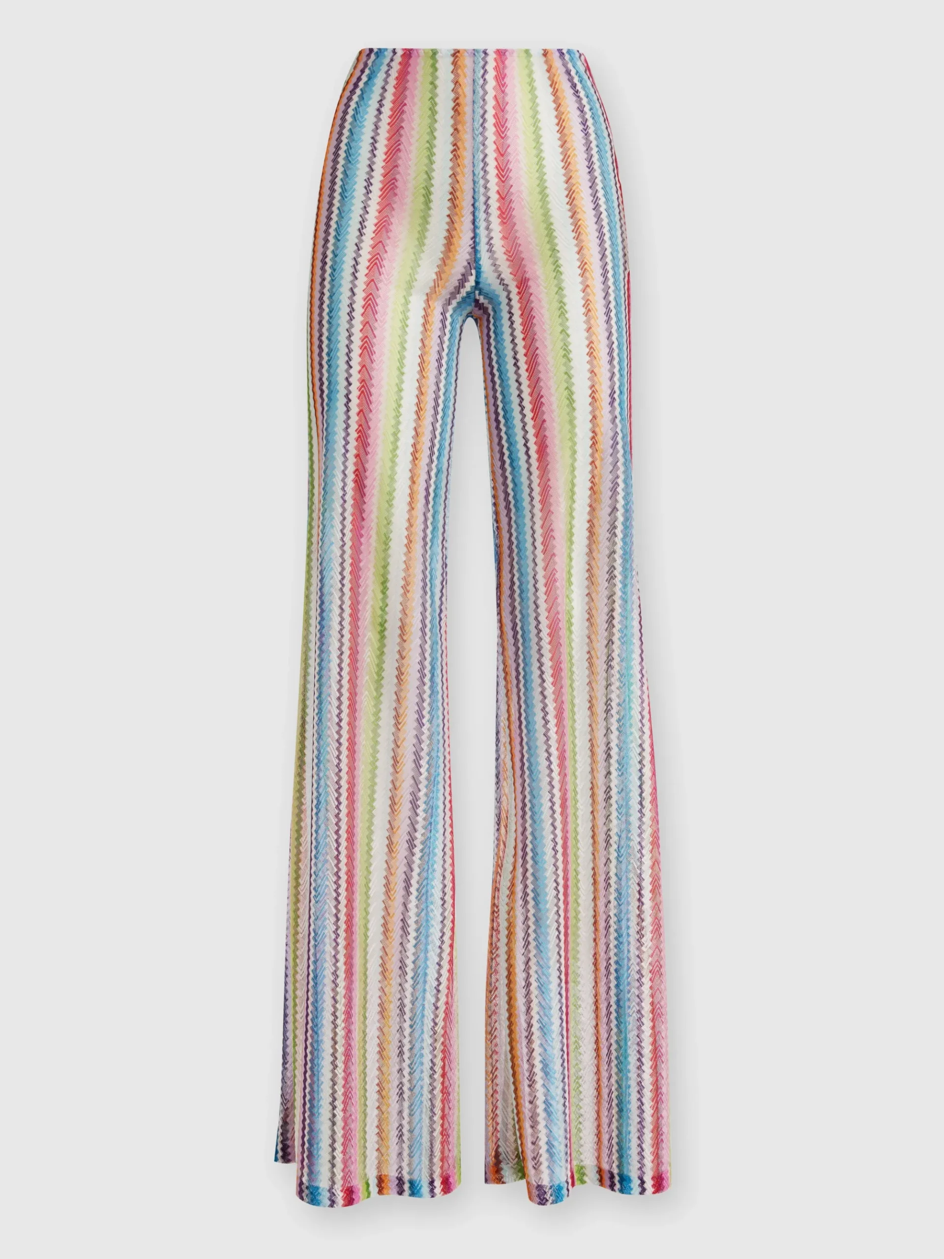 Low-waisted cover-up trousers with zig zag print