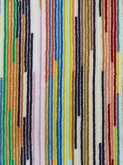 Melody bathrobe in cotton terry with vertical stripes