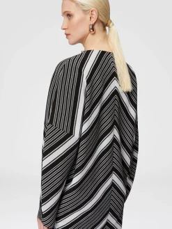 Mini-dress with oversized sleeves and plunging V-neckline