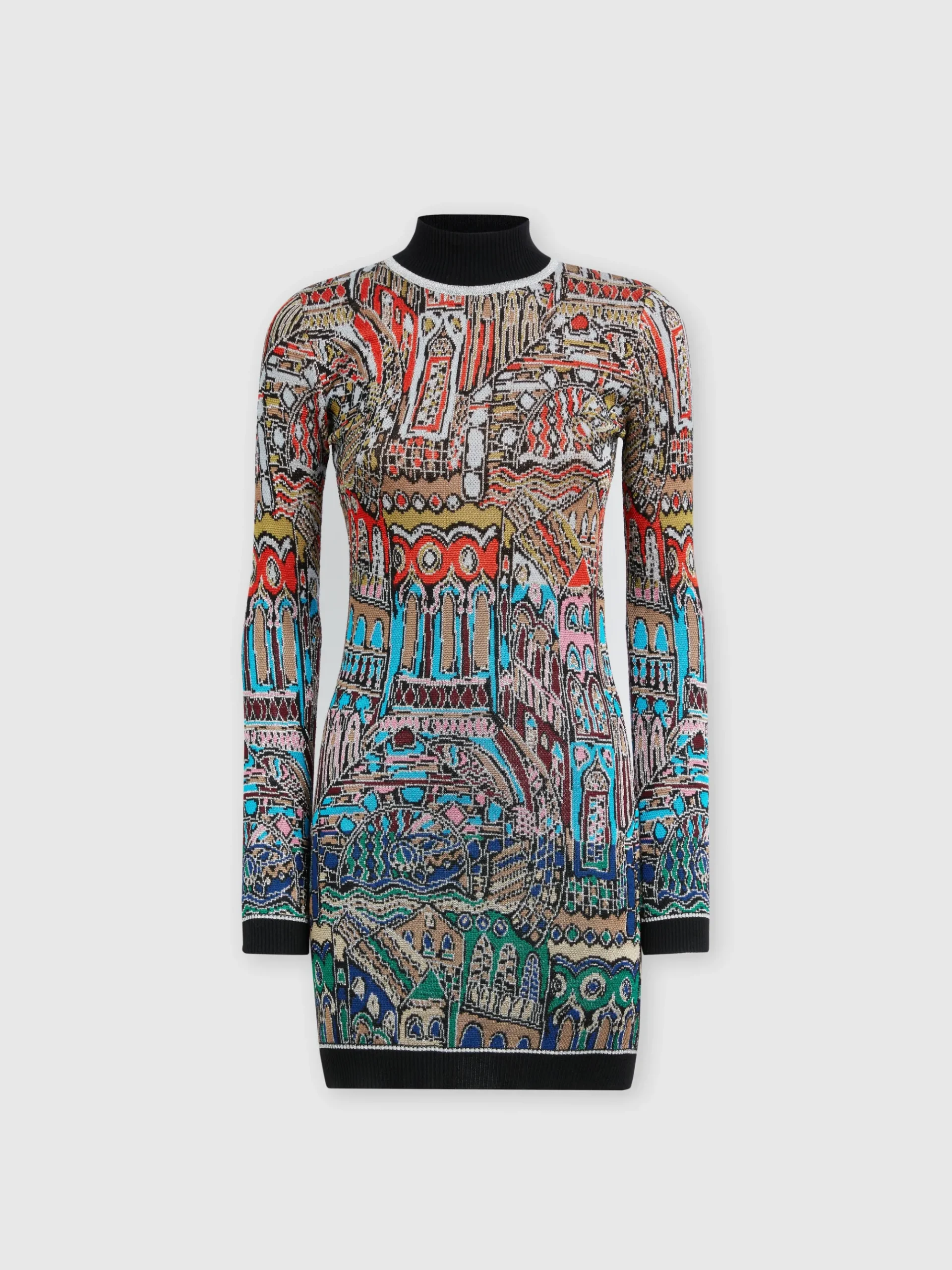Mini-dress with Venezia jacquard motif