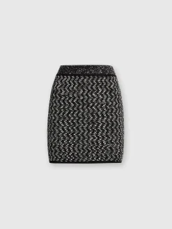 Miniskirt with lamé embossed zigzag