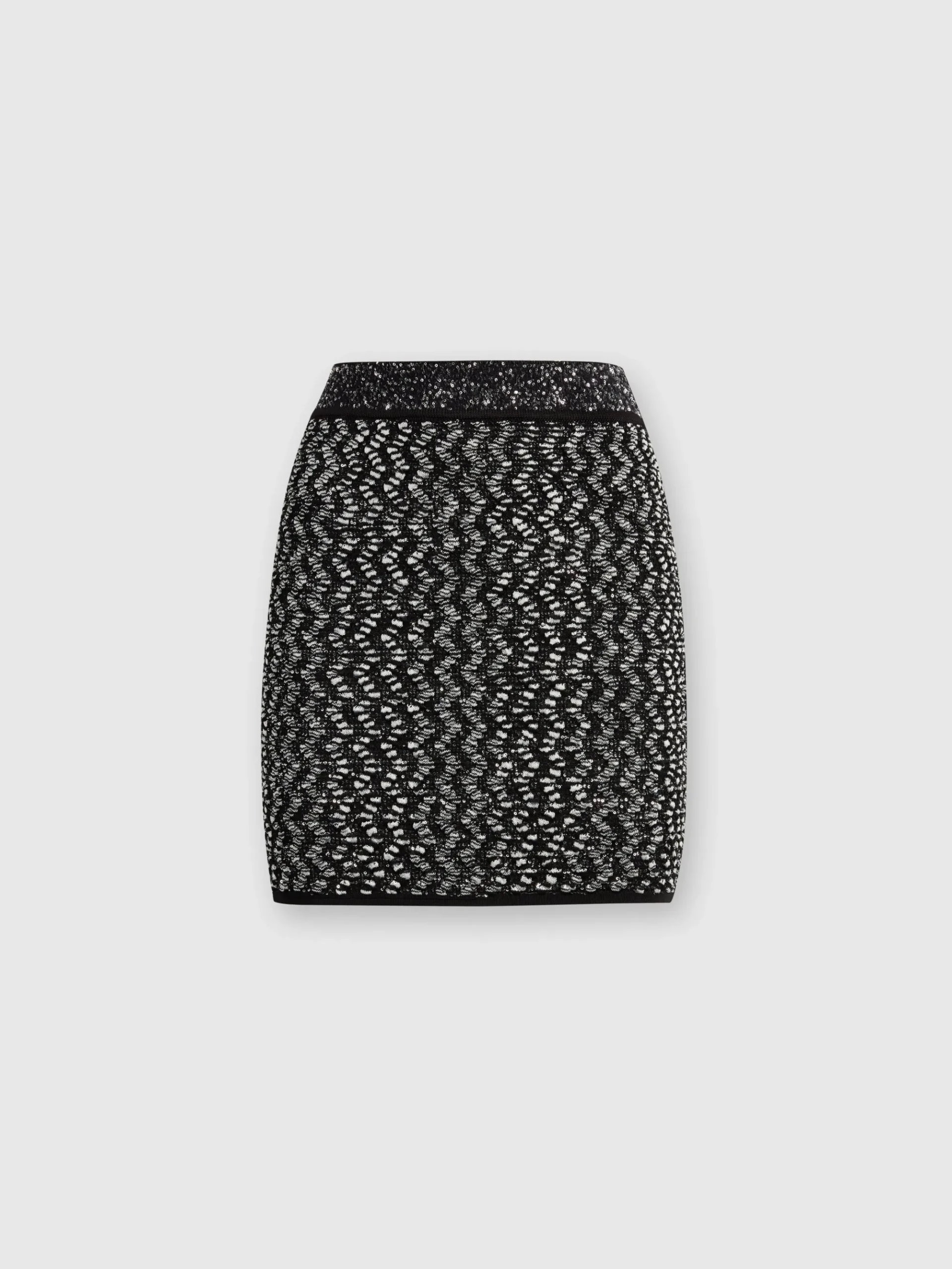 Miniskirt with lamé embossed zigzag