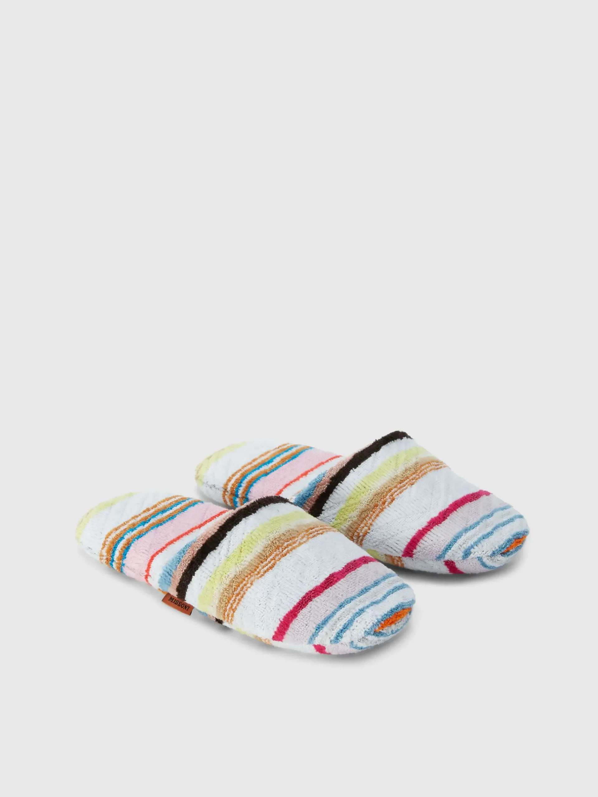 Moonshadow cotton terry slippers with lurex