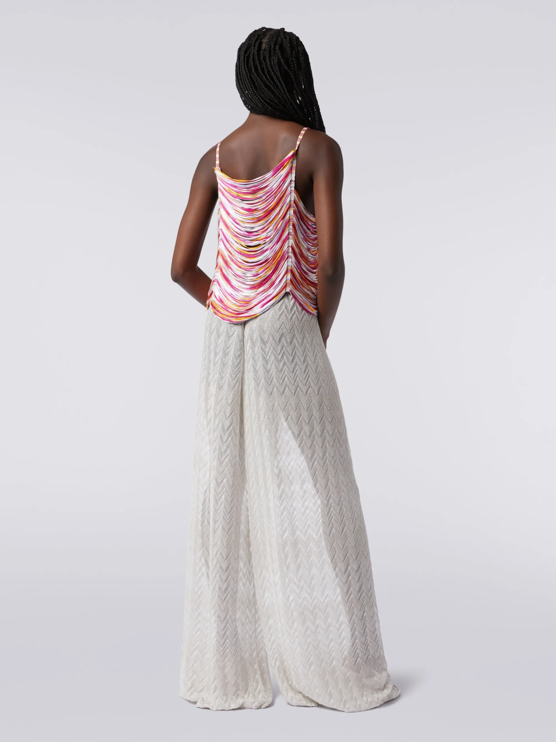 Multi-strand slub viscose top