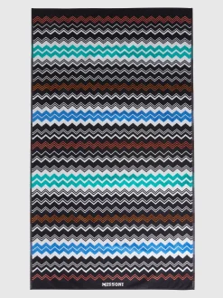 Neoclassic 180x100 cm beach towel in zigzag cotton terry