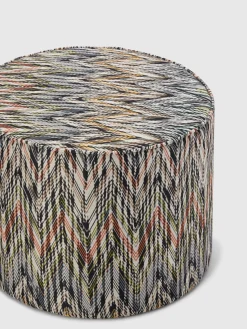 NY cylindrical pouffe 40x30 cm with chevron pattern