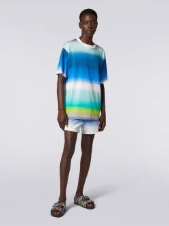 Oversized T-shirt in cotton with dégradé print