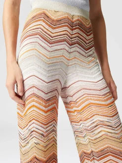 Palazzo chevron lamé trousers with sequins