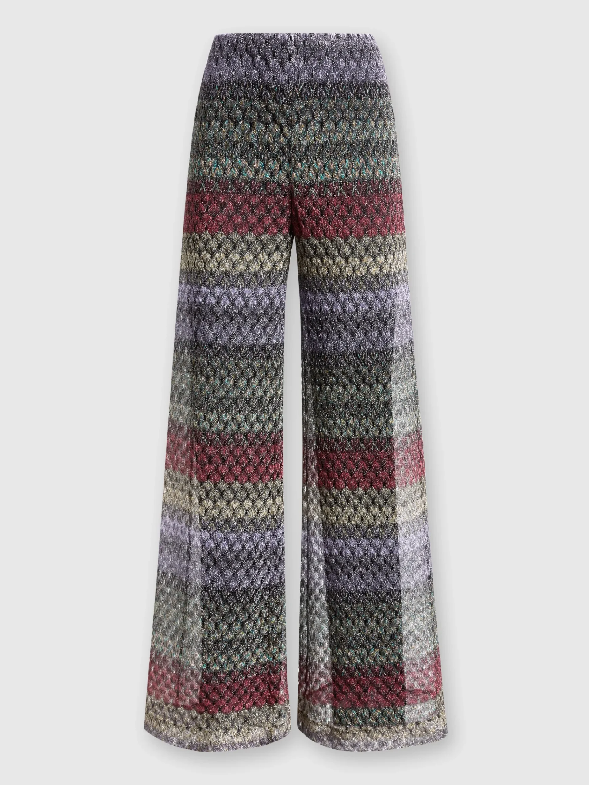 Palazzo-pants with lamé lace motif