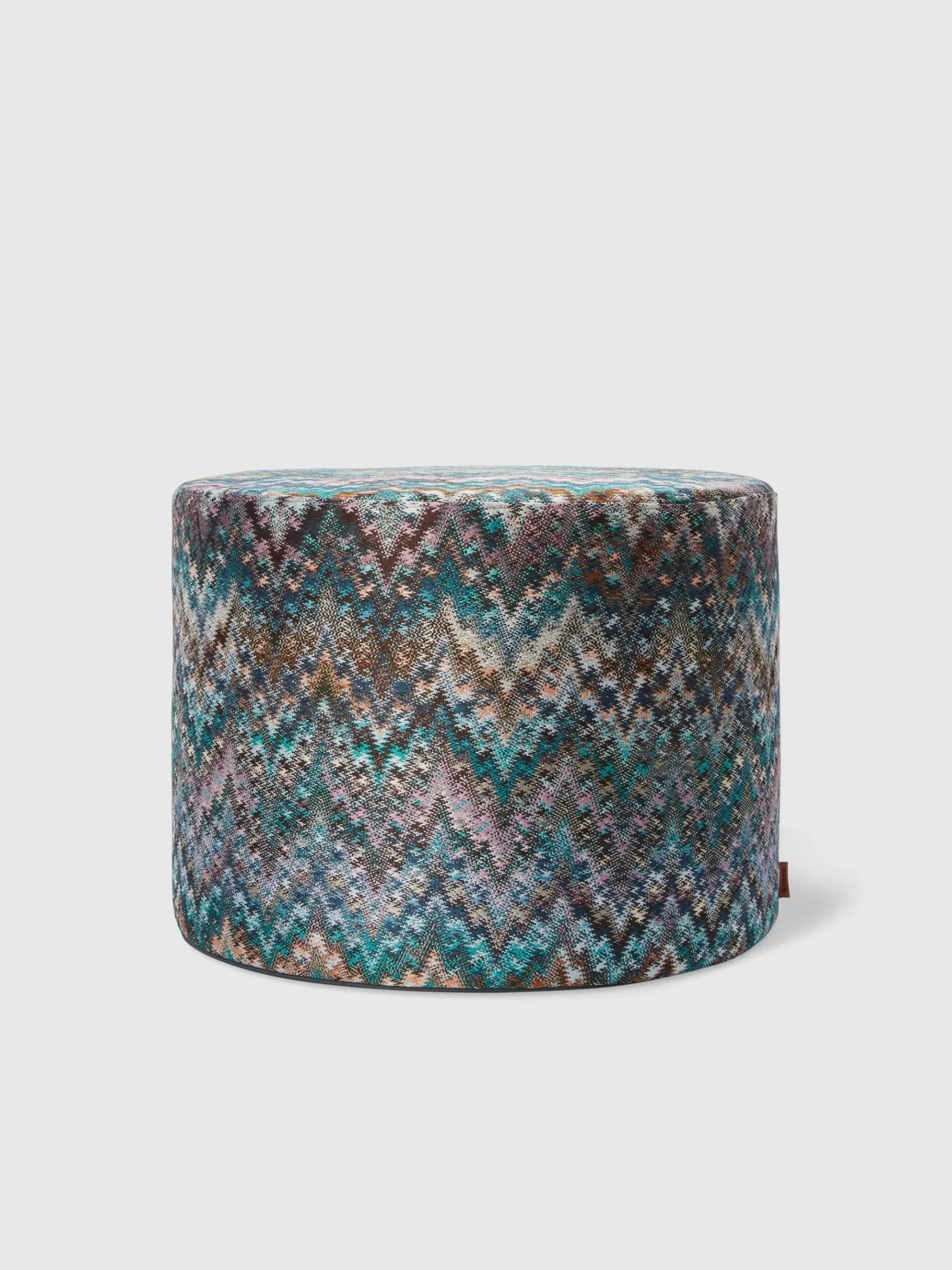 Parrot cylindrical pouffe 40x30 cm with zigzag pattern