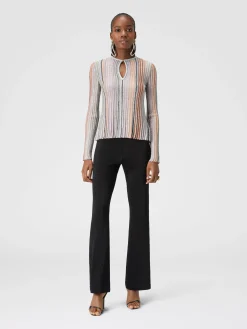 Partialized ribbed sweater with sequins