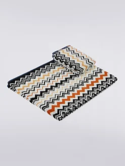 2-piece Bernard bath towel set in chevron cotton terry
