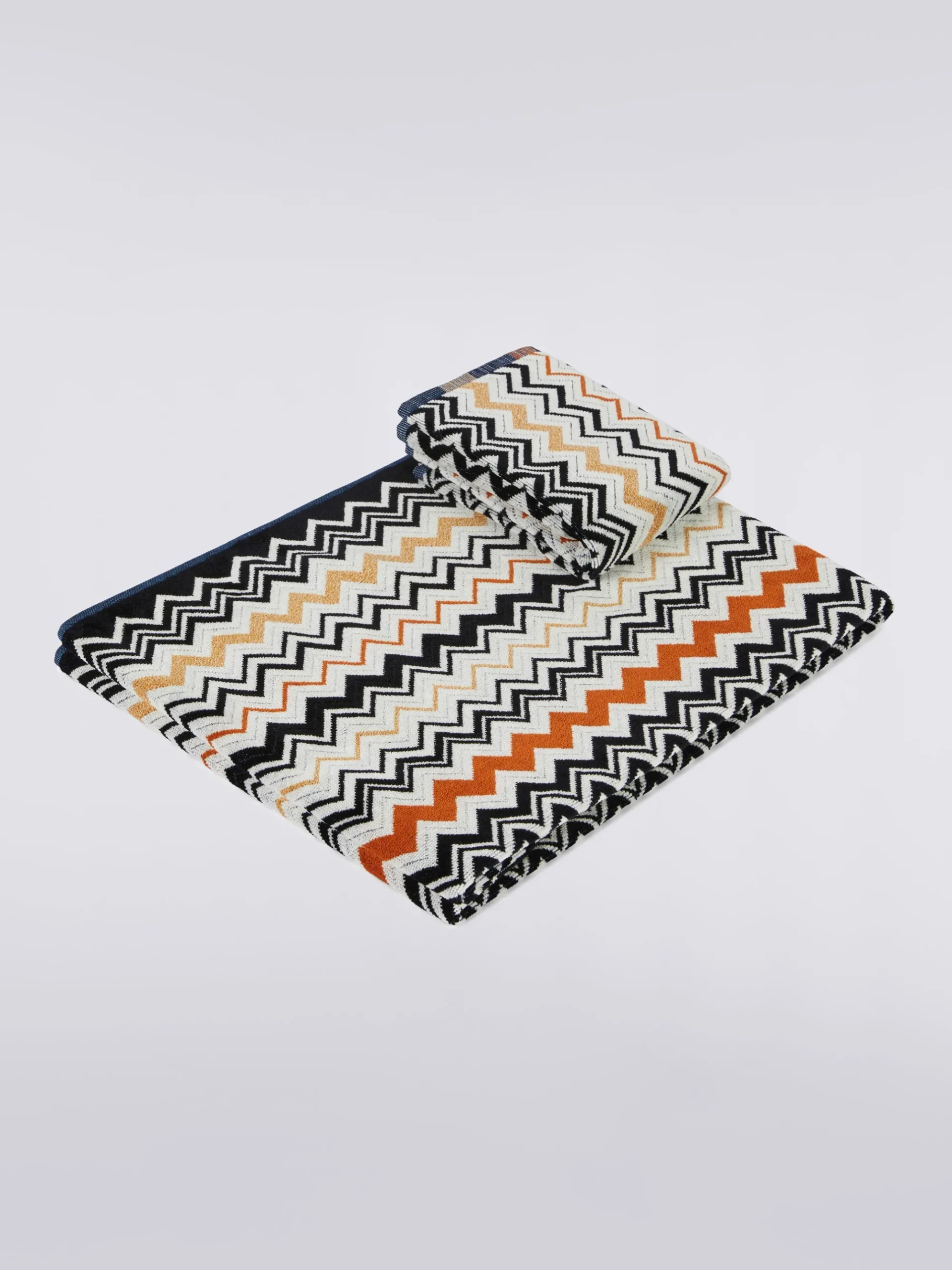 2-piece Bernard bath towel set in chevron cotton terry