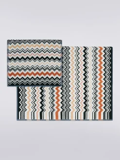 2-piece Bernard bath towel set in chevron cotton terry