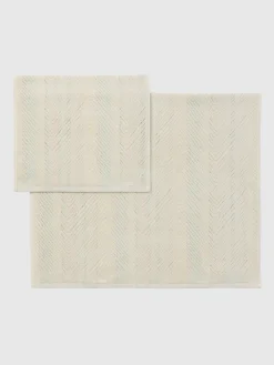 2-piece Harmony bath towel set in cotton terry with chevron pattern