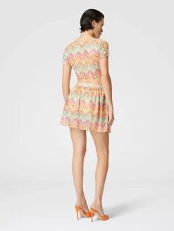 Printed tulle cover-up shorts