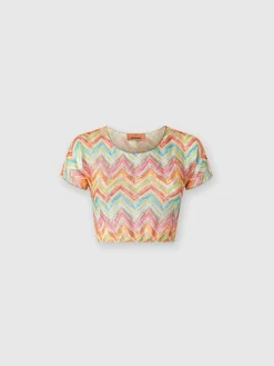Printed tulle crop top