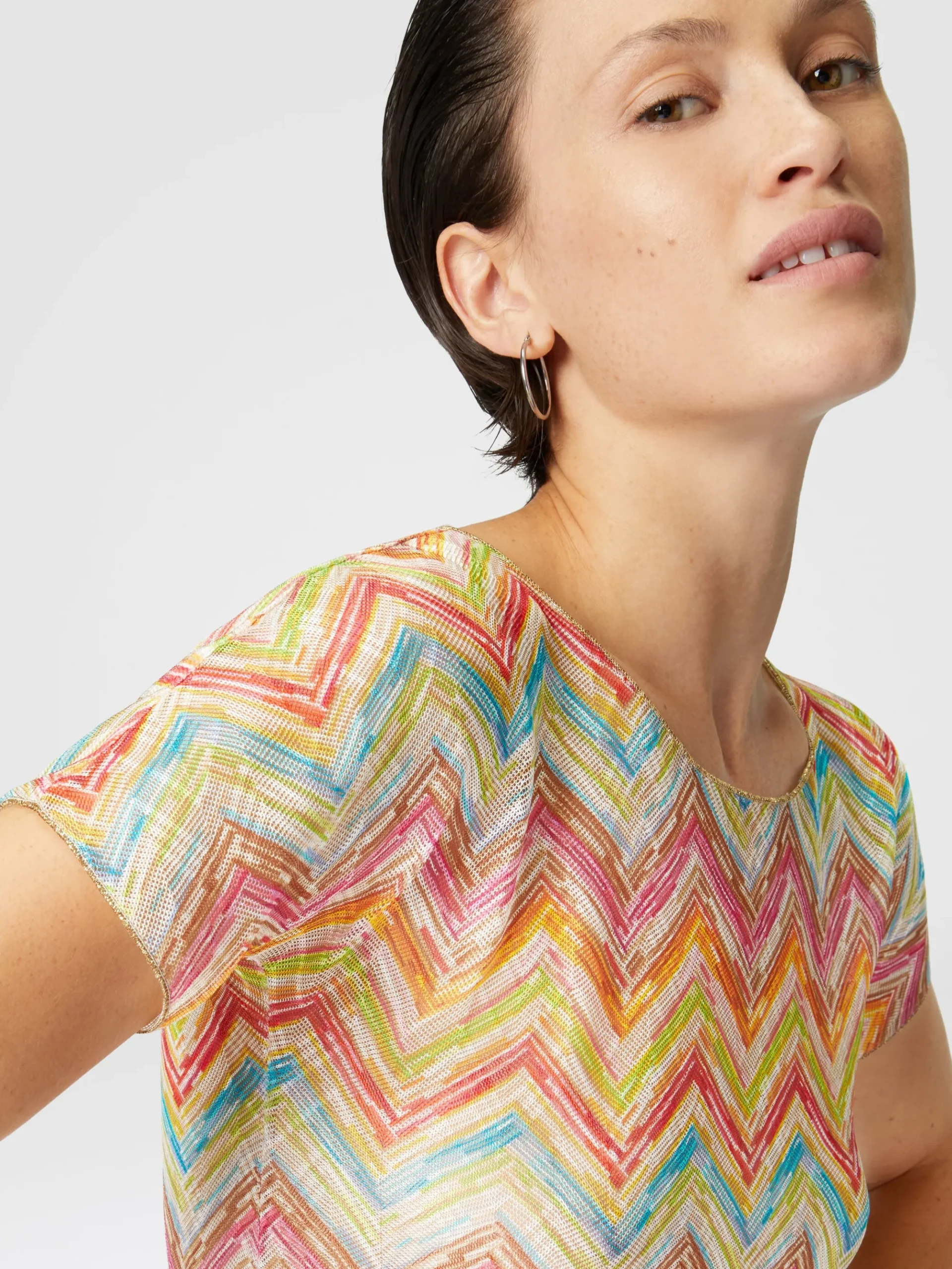 Printed tulle crop top