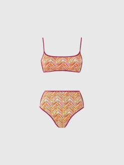 Reversible bikini with print and high bottom