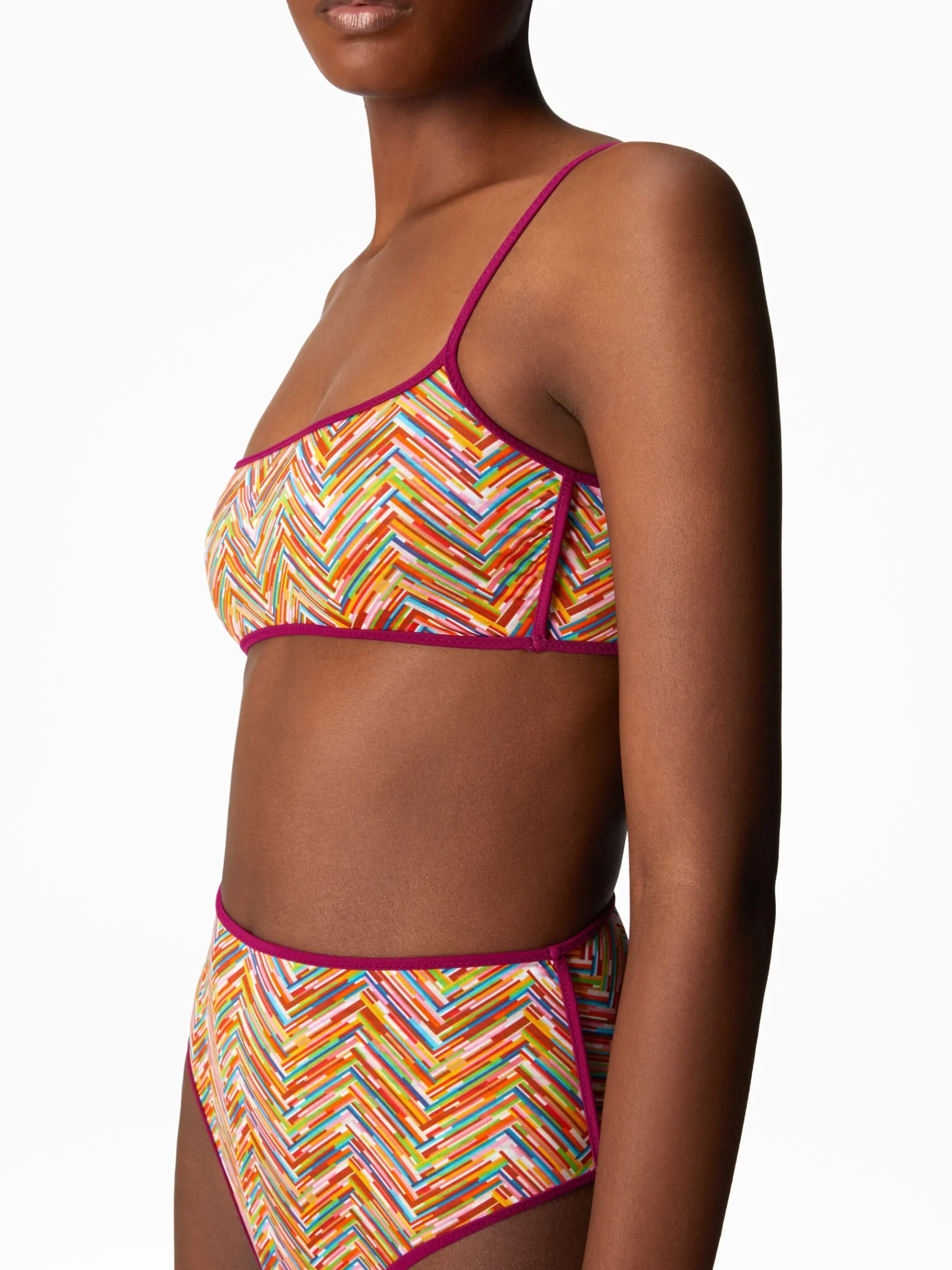 Reversible bikini with print and high bottom