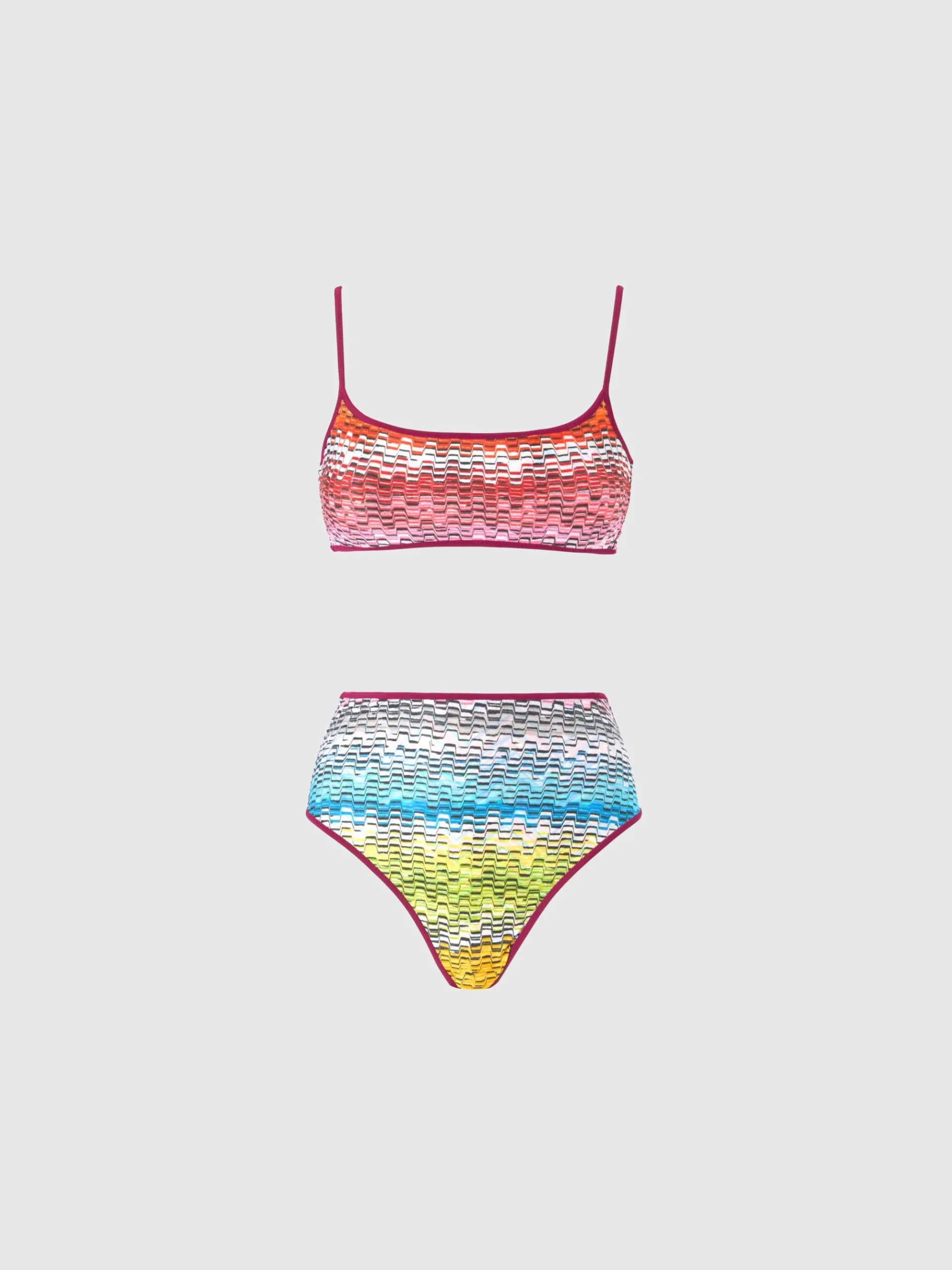 Reversible bikini with print and high bottom