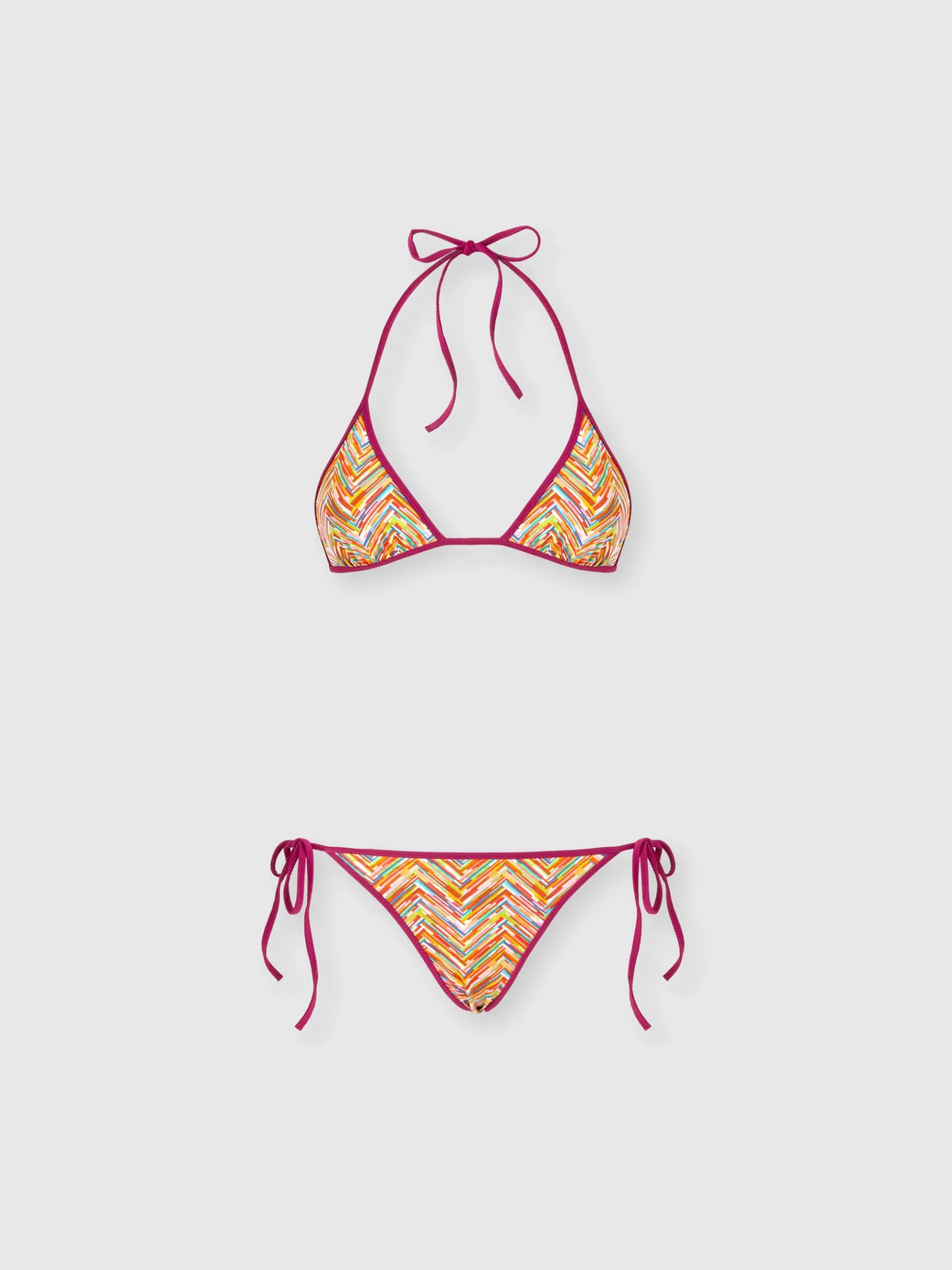 Reversible triangle bikini with print