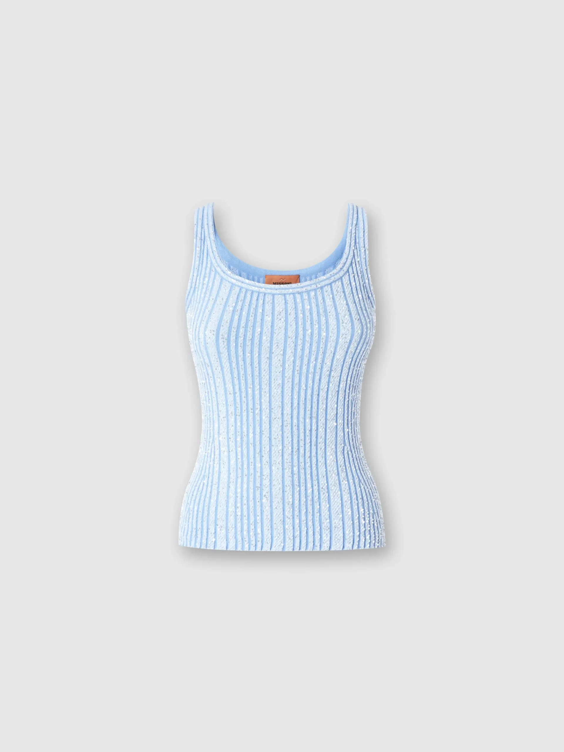 Ribbed tank top with sequins