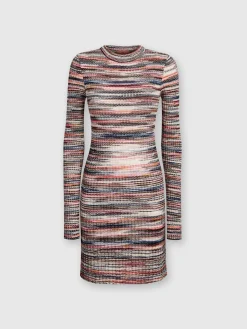 Ribbed wool and viscose slub mini-dress