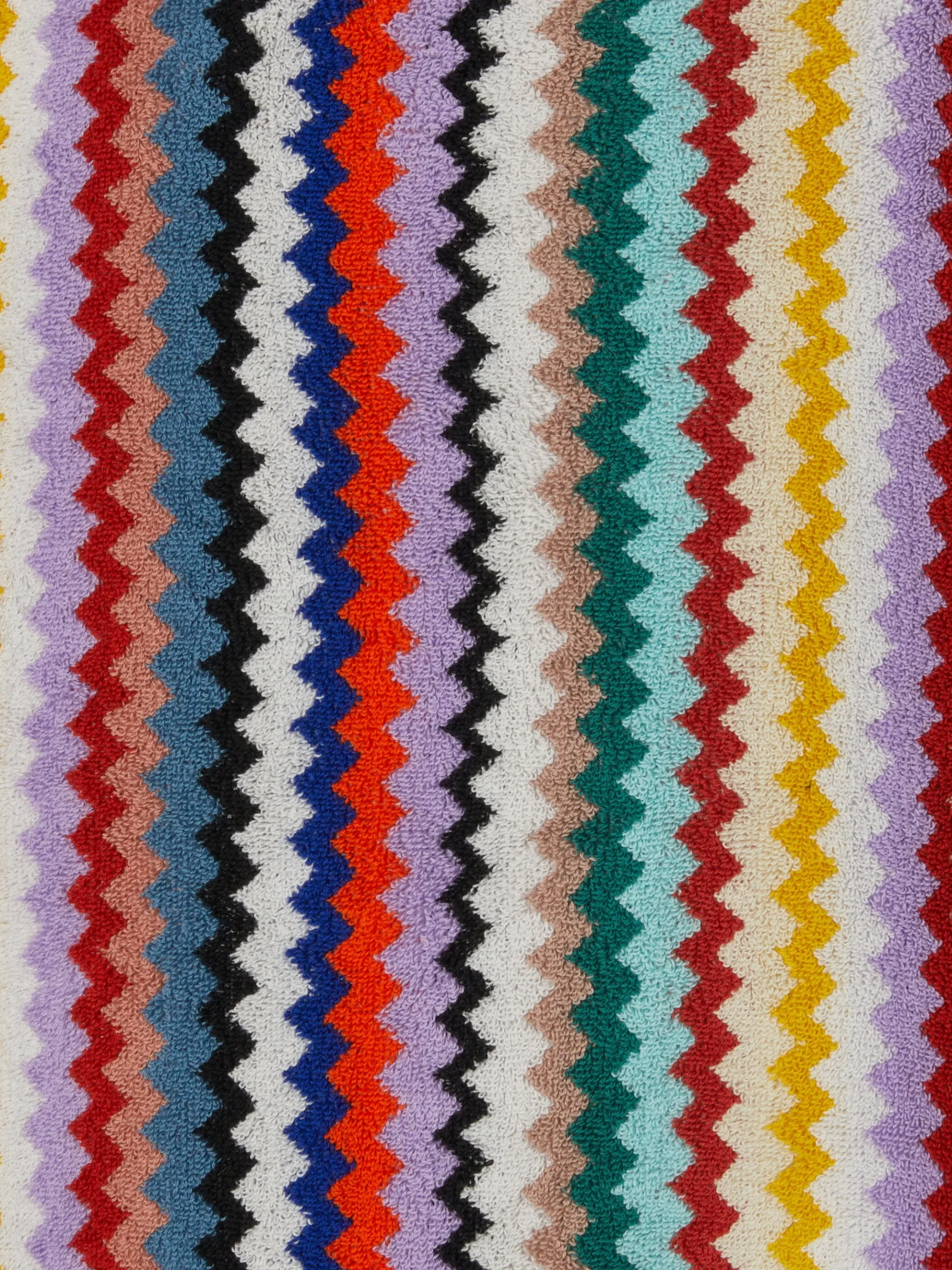 Riverbero bathrobe in cotton terry with zigzag pattern