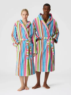 Riverbero bathrobe in zig zag cotton terry