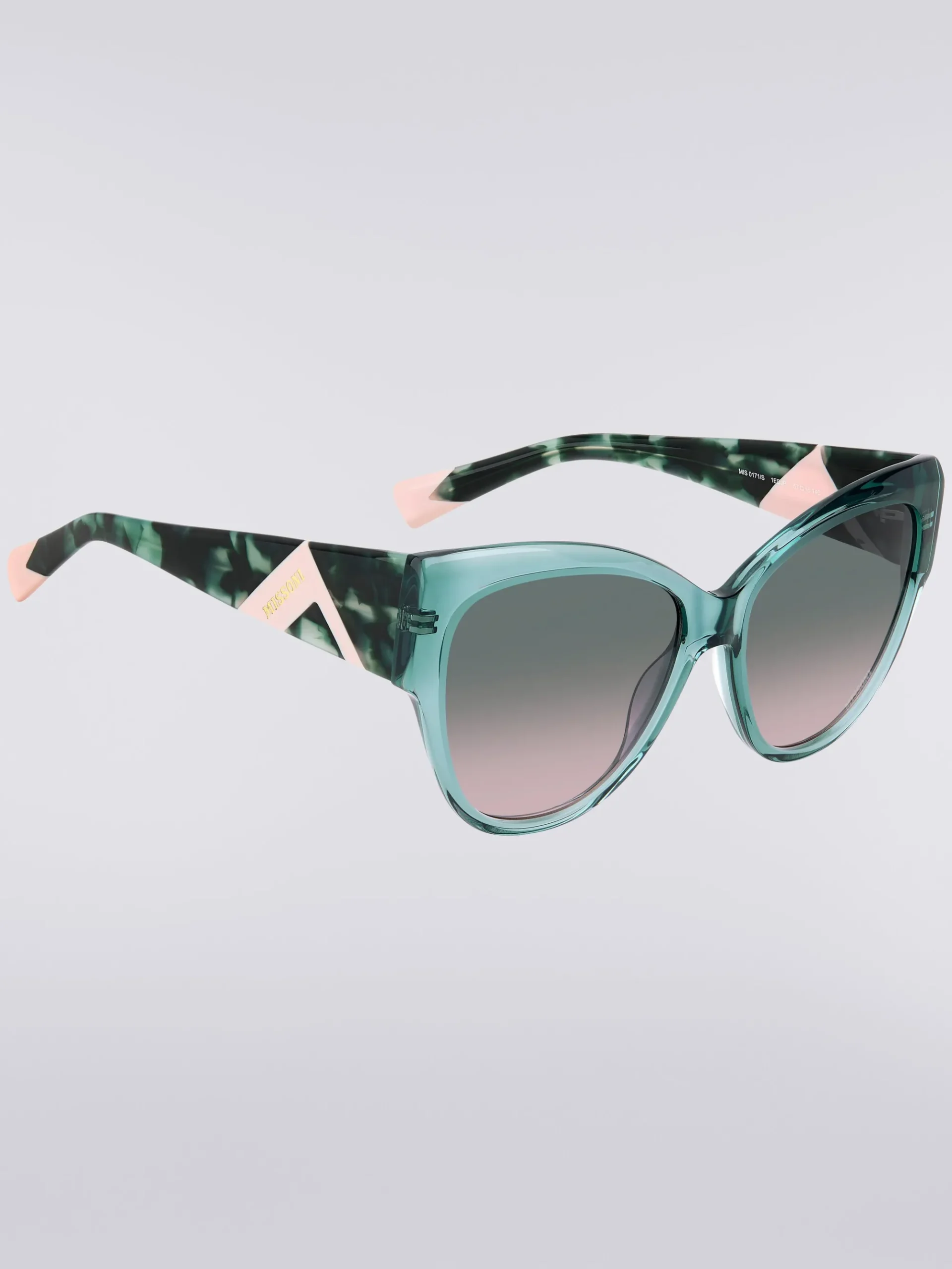 Rounded frame sunglasses with contrasting logo insert