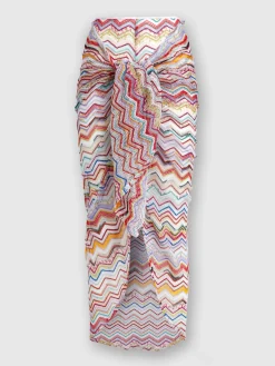 Sarong skirt in crochet with lurex