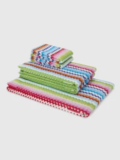 Set of 5 pieces of Zig zag cotton terry Riverbero bath towels