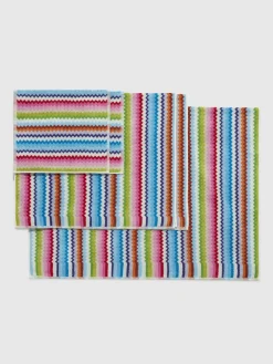 Set of 5 pieces of Zig zag cotton terry Riverbero bath towels