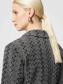 Short blazer in zig zag lamé viscose blend