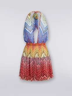 Short cover up in zigzag print tulle