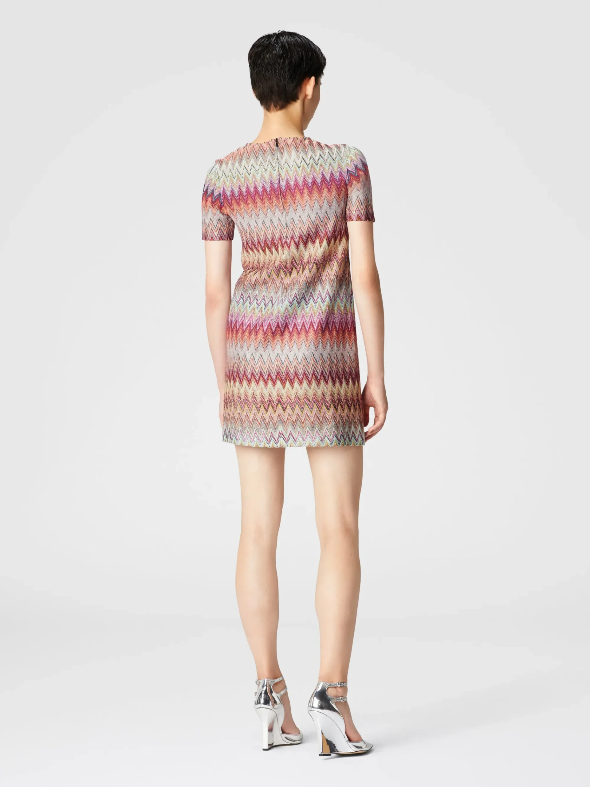 Short knitted lace turtleneck dress