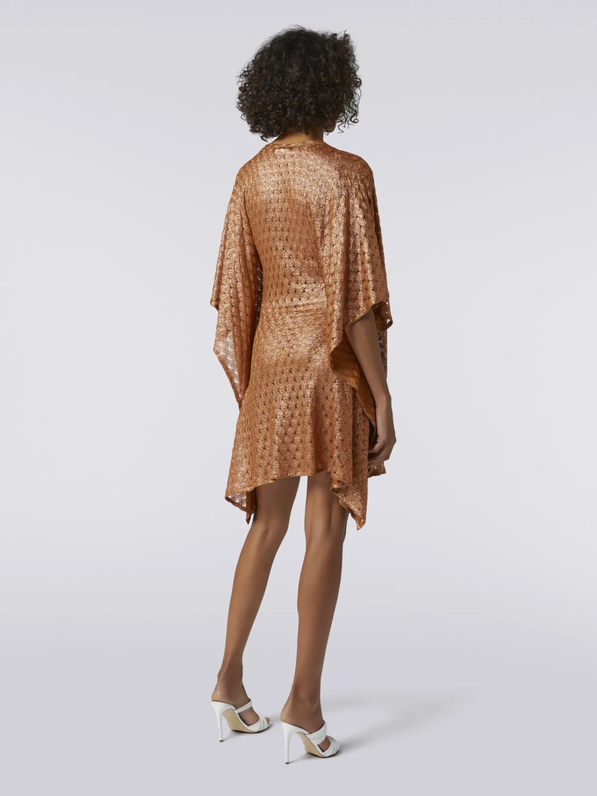 Short lace-effect cover up kaftan