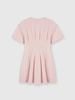 Short-sleeved cotton dress with logo lettering