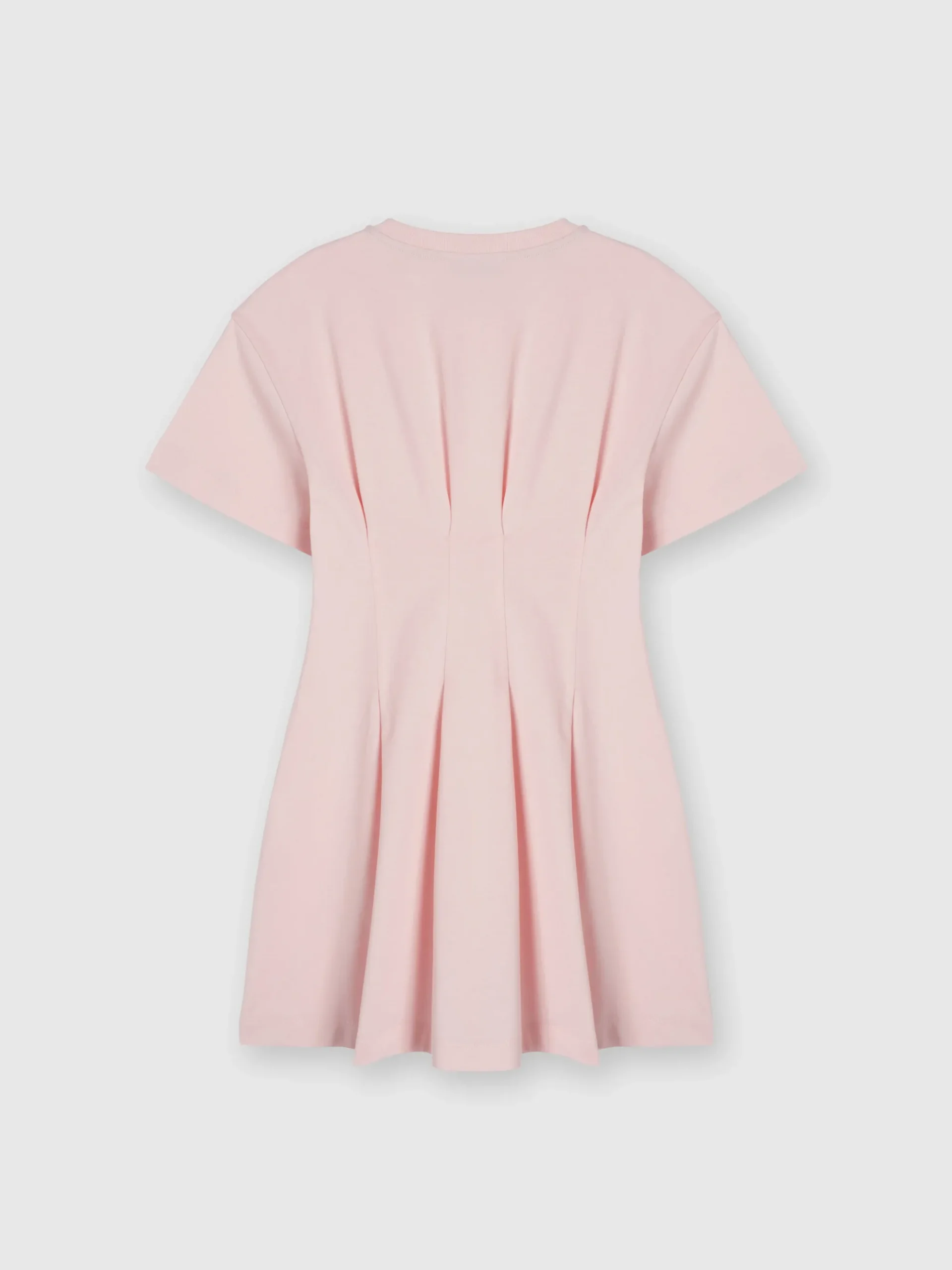 Short-sleeved cotton dress with logo lettering