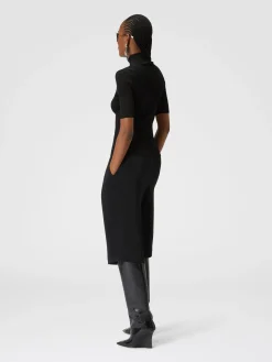 Short-sleeved turtleneck in glitter-effect viscose